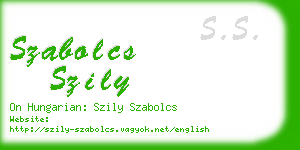 szabolcs szily business card